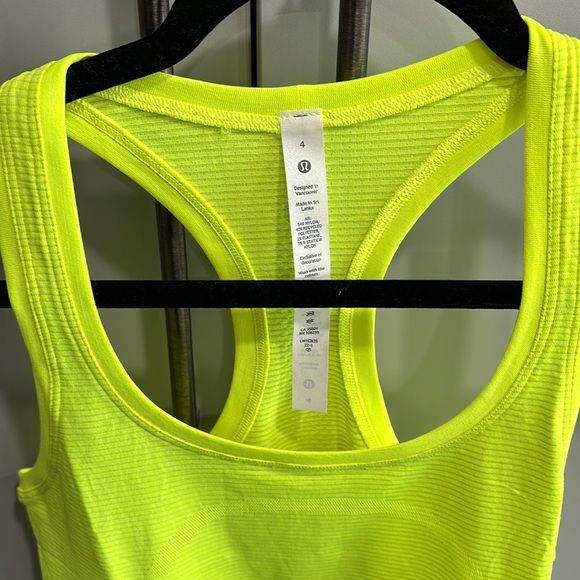 NWT Lululemon Swiftly Tech Racerback 2.0
*Race Length in Highlight Yellow size 4 - Picture 4 of 5